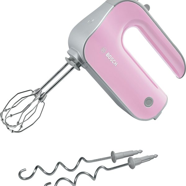 Bosch ručni mikser Pink MFQ4030K 500W s 5 brzina i turbo funkcijom na bijeloj podlozi