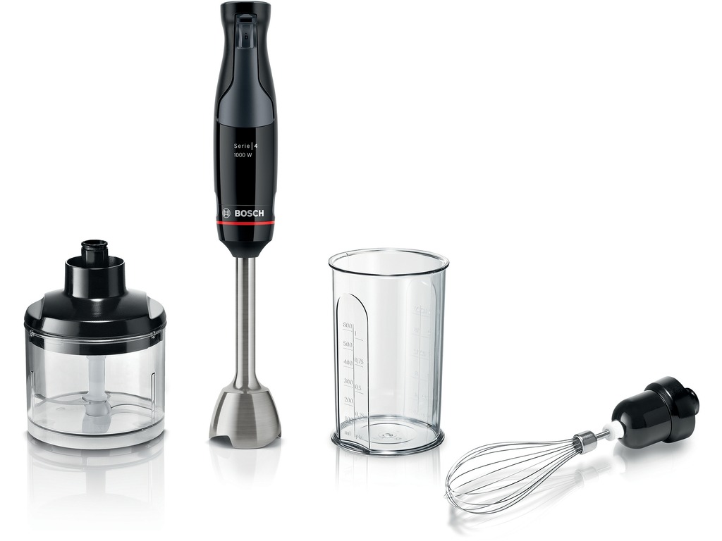 Bosch štapni mikser MSM4B621 1000W sa sjeckalicom i mutilicom na bijeloj podlozi