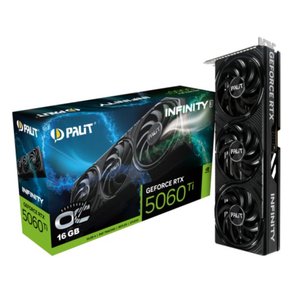 Palit RTX 5060 Ti OC Infinity 3 grafička kartica sa 16GB GDDR7 memorije, tri DisplayPort i jedan HDMI priključak