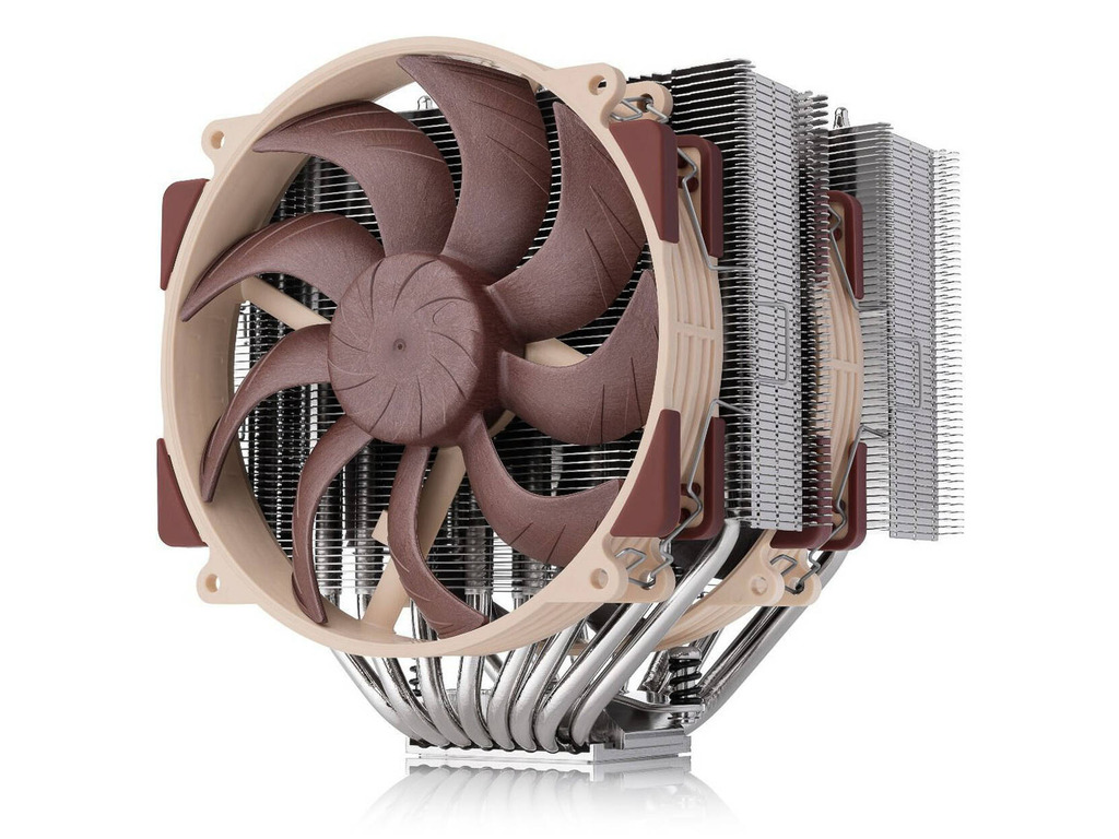 Noctua NH-D15 G2LBC dual-tower CPU cooler with two 140mm fans, AMD optimized, height 168mm, on white background