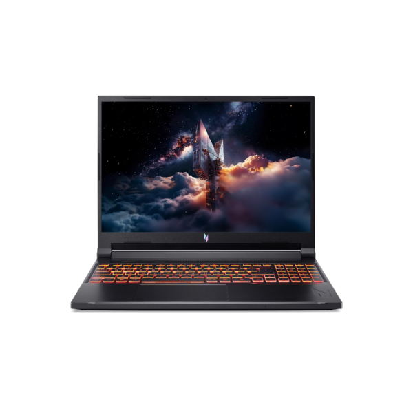 Acer Nitro ANV16-42-R9NE laptop u shale black boji sa otvorenim ekranom i osvijetljenom tastaturom