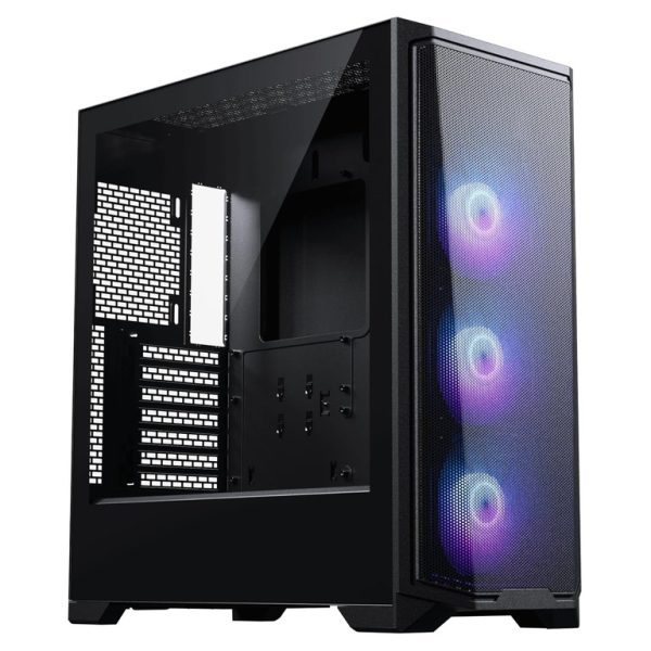 Phanteks Eclipse G370A mid tower ATX crno kućište s 3 RGB ventilatora
