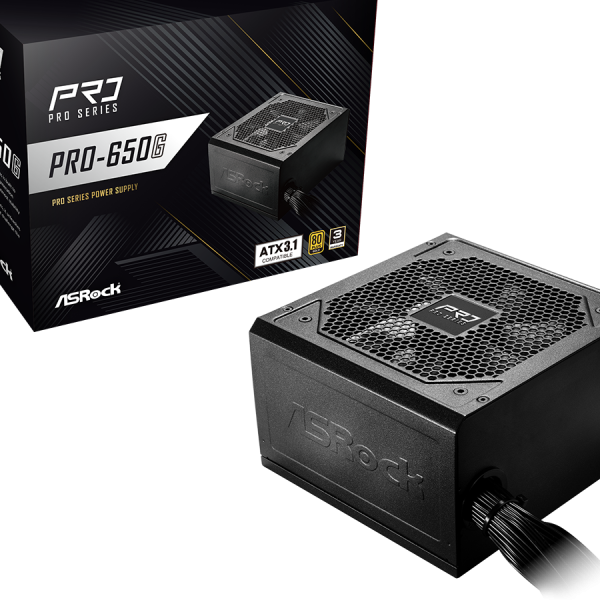 ASRock PSU 650W Gold napojna jedinica sa 120mm ventilatorom i 80PLUS certifikatom