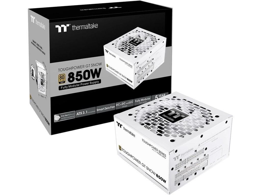 Thermaltake Toughpower GT 850W 80+ Gold full modular ATX 3.1 napojna jedinica bijela