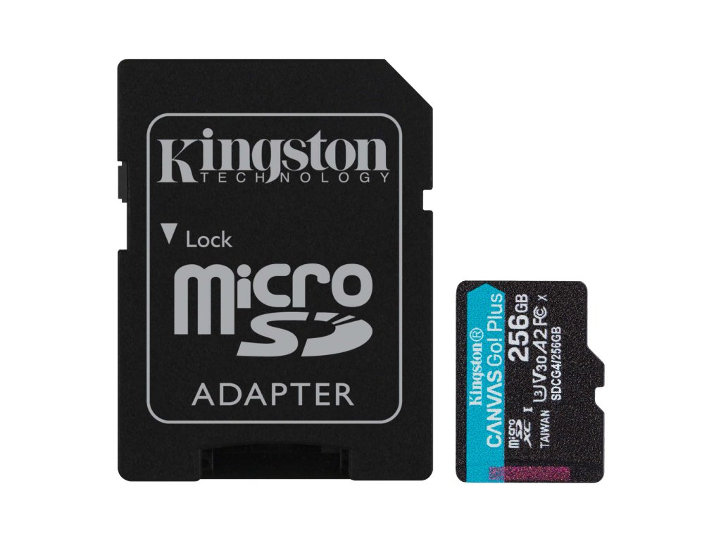 Kingston microSD 256GB CanvasGoPlus memorijska kartica s adapterom