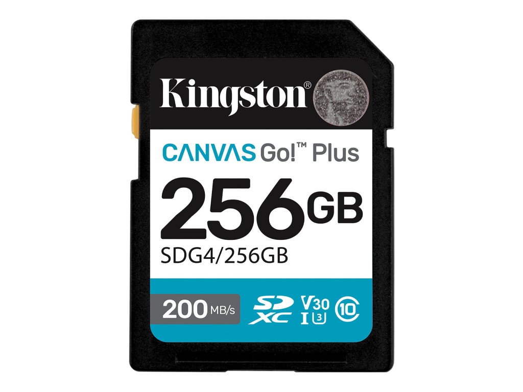 Kingston SD 256GB CanvasGoPlus SDXC memorijska kartica za DSLR i mirrorless kamere sa brzinom čitanja 200MB/s i pisanja 160MB/s