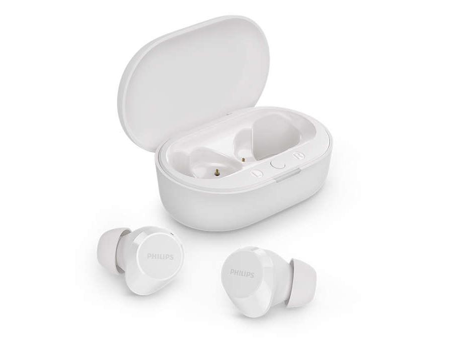 Philips TAT1209WT/00 bijele Bluetooth slušalice na bijeloj podlozi
