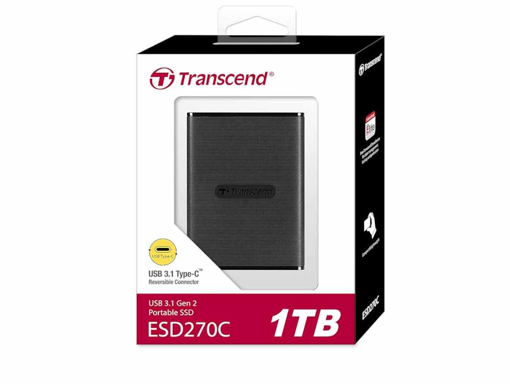 Transcend SSD 1TB Portable ESD270C crni eksterni disk s USB 3.1 Type-C priključkom