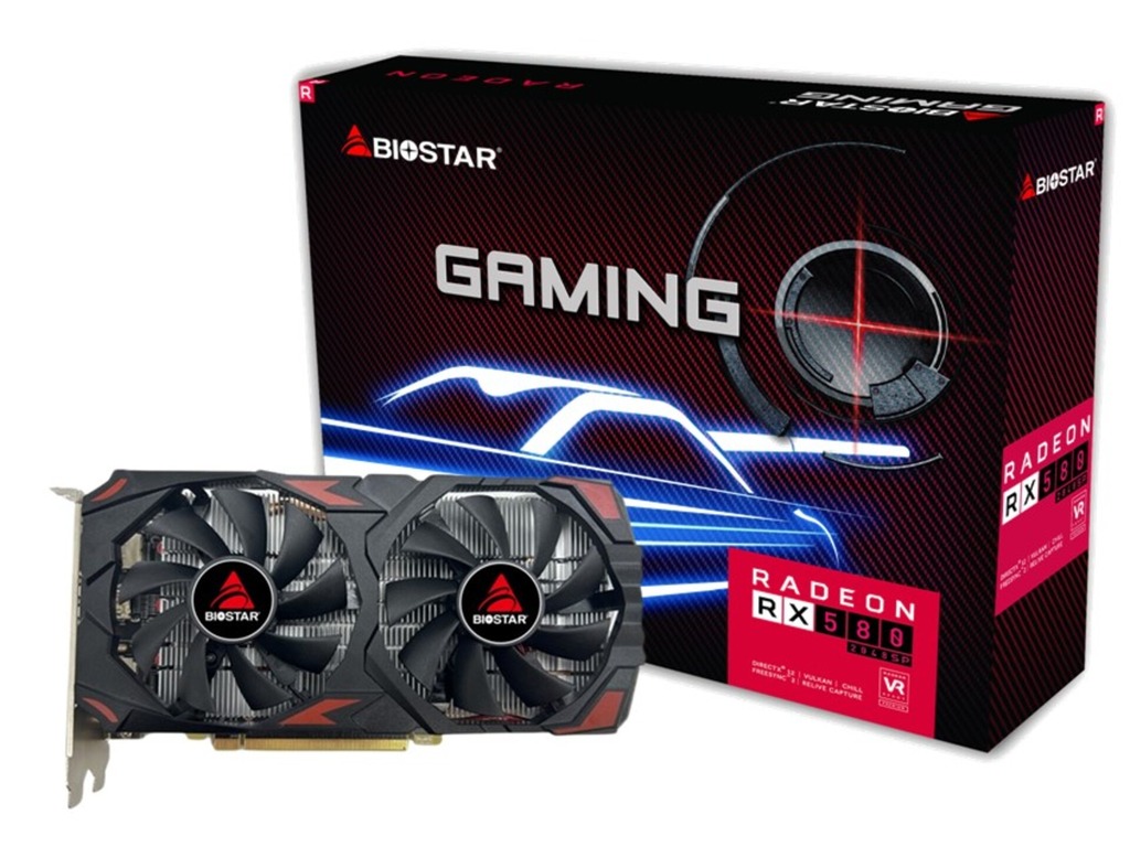 BIOSTAR RX 580 8GB GDDR5 grafička kartica sa DVI, DP i HDMI priključcima