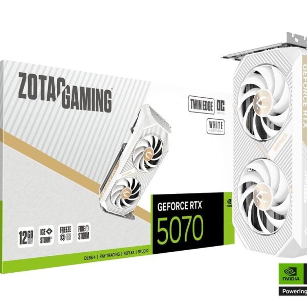 Zotac RTX 5070 12GB Twin EDGE White grafička kartica sa dva ventilatora