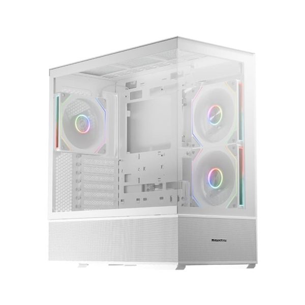 LC-Power Case Gaming 812WQuartz Vision, Midi-Tower, ATX3xARGB fans,GPU: 400mm, CPU Cooler: 190m