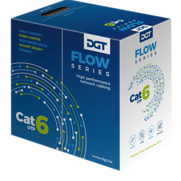 DGT Flow CAT6 UTP mrežni kabl 305m – unutrašnja instalacija