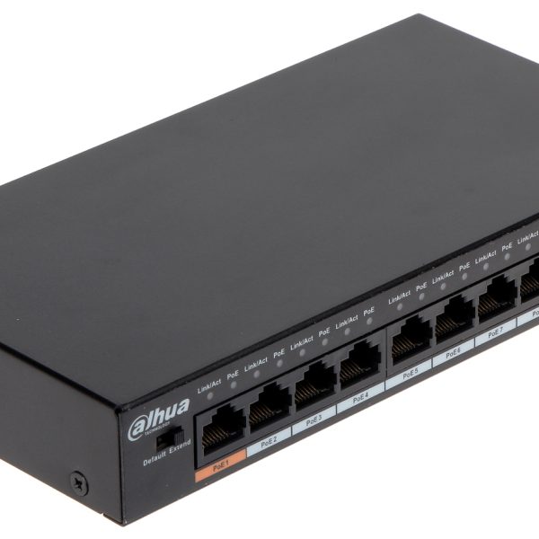 Dahua 10-Port Unmanaged Desktop PoE Switch with 8-Port PoE +2g DH-PFS3010-8ET-96