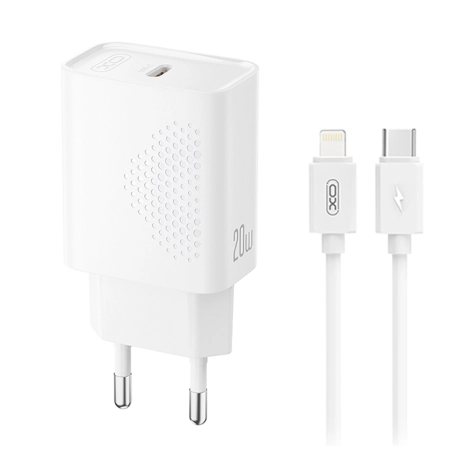 XO L160 20W Type-C Fast Charger + Lightning cable