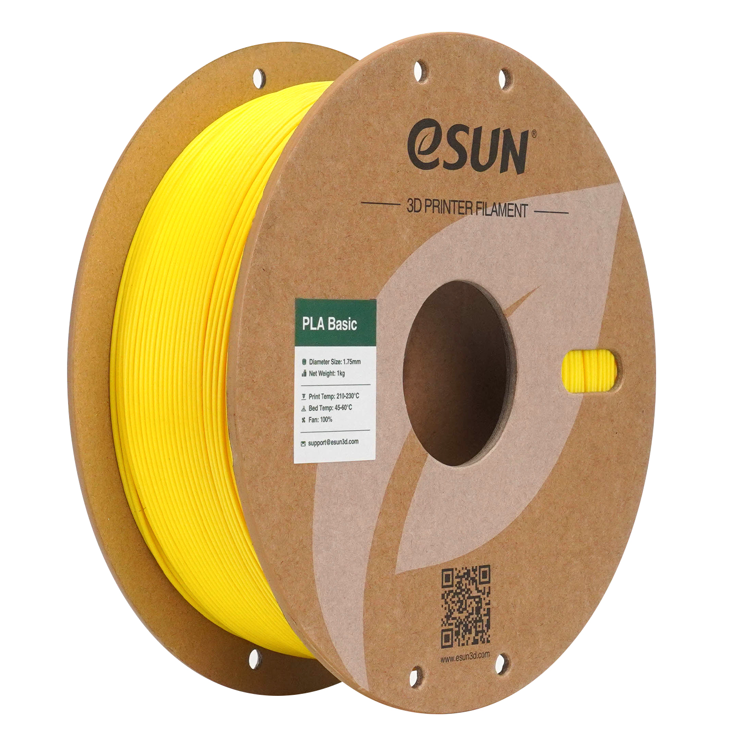 eSUN PLA Basic ŽUTA (Yellow) 1kg 1.75mm PaperRoll (PLA-BASIC175Y1P1)