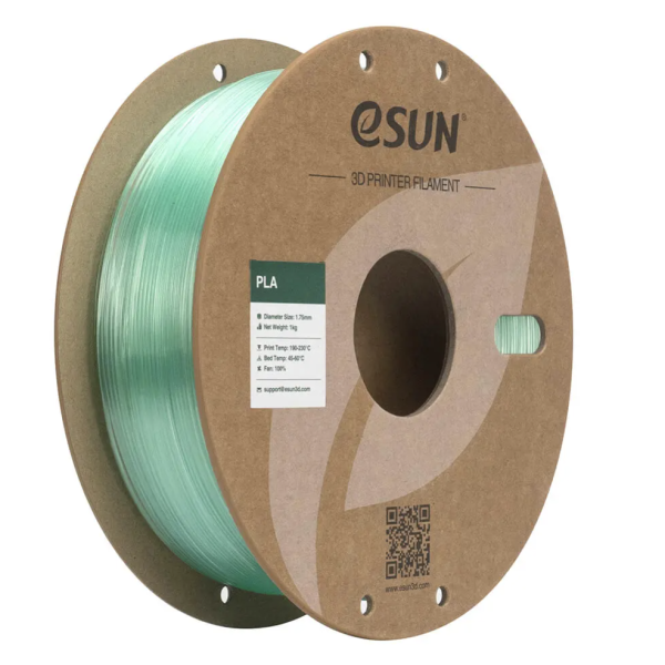 eSUN PLA Clear PLAVO-ZELENA (Translucent Blue Green) 1kg 1.75mm PaperRoll (PLA-C