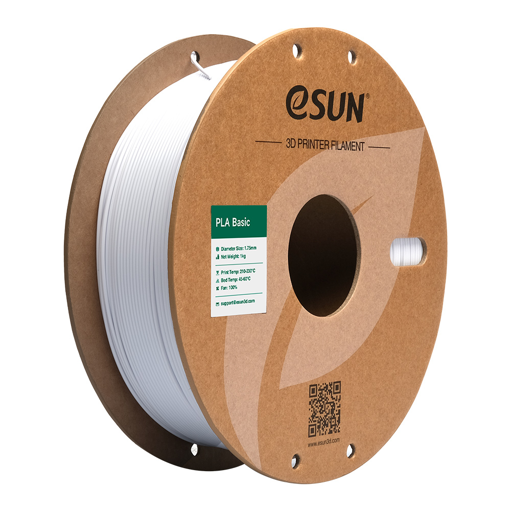 eSUN PLA Basic BIJELA (Cold White) 1kg 1.75mm PaperRoll (PLA-BASIC175C-W1P1)