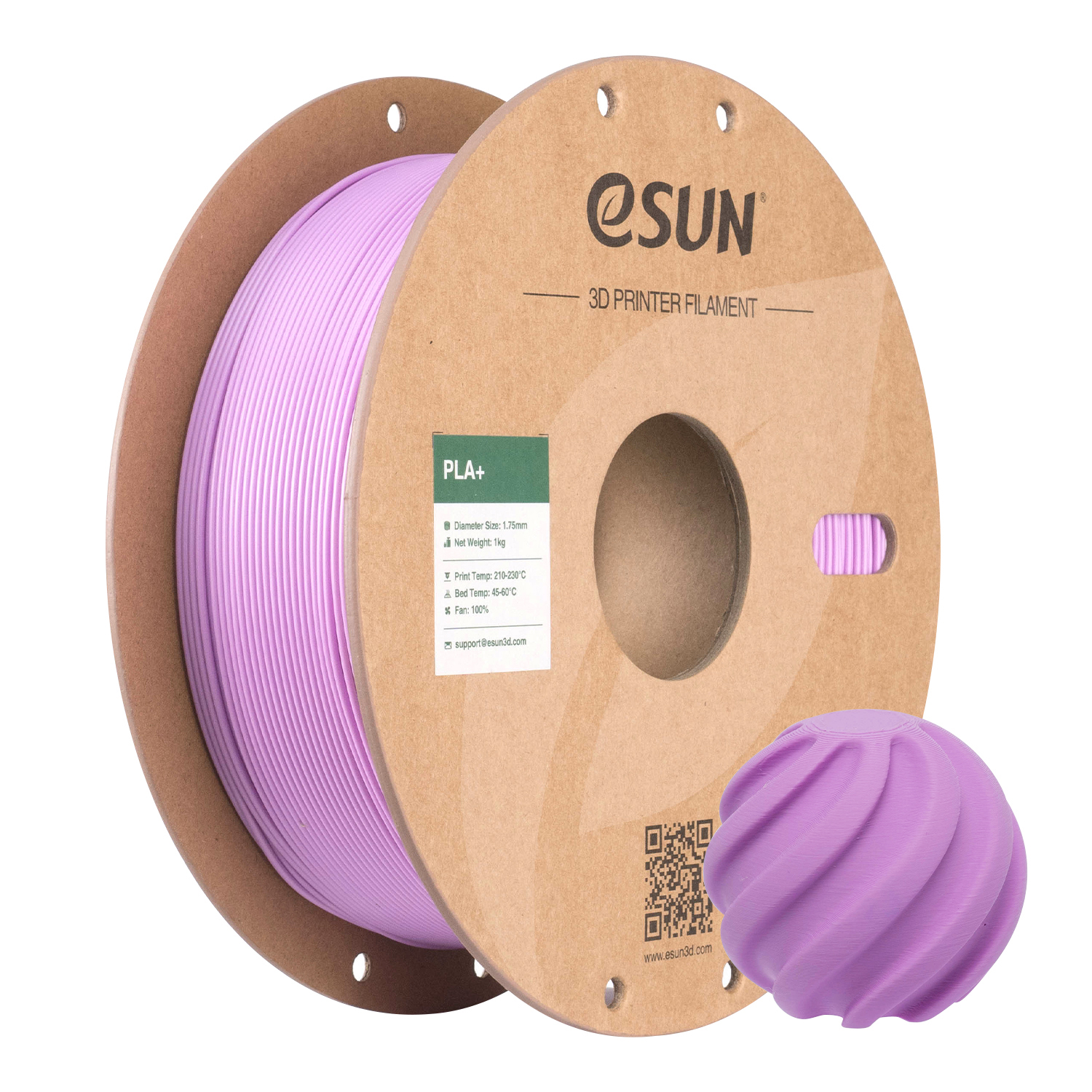 eSUN PLA+ LJUBIČASTA (Lilac) 1kg 1.75mm PaperRoll (PLA+175O-ZA1P1)
