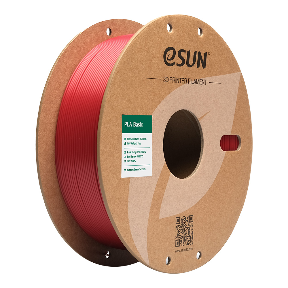 eSUN PLA Basic CRVENA (Fire Engine Red) 1kg 1.75mm PaperRoll (PLA-BASIC175O-FR1P