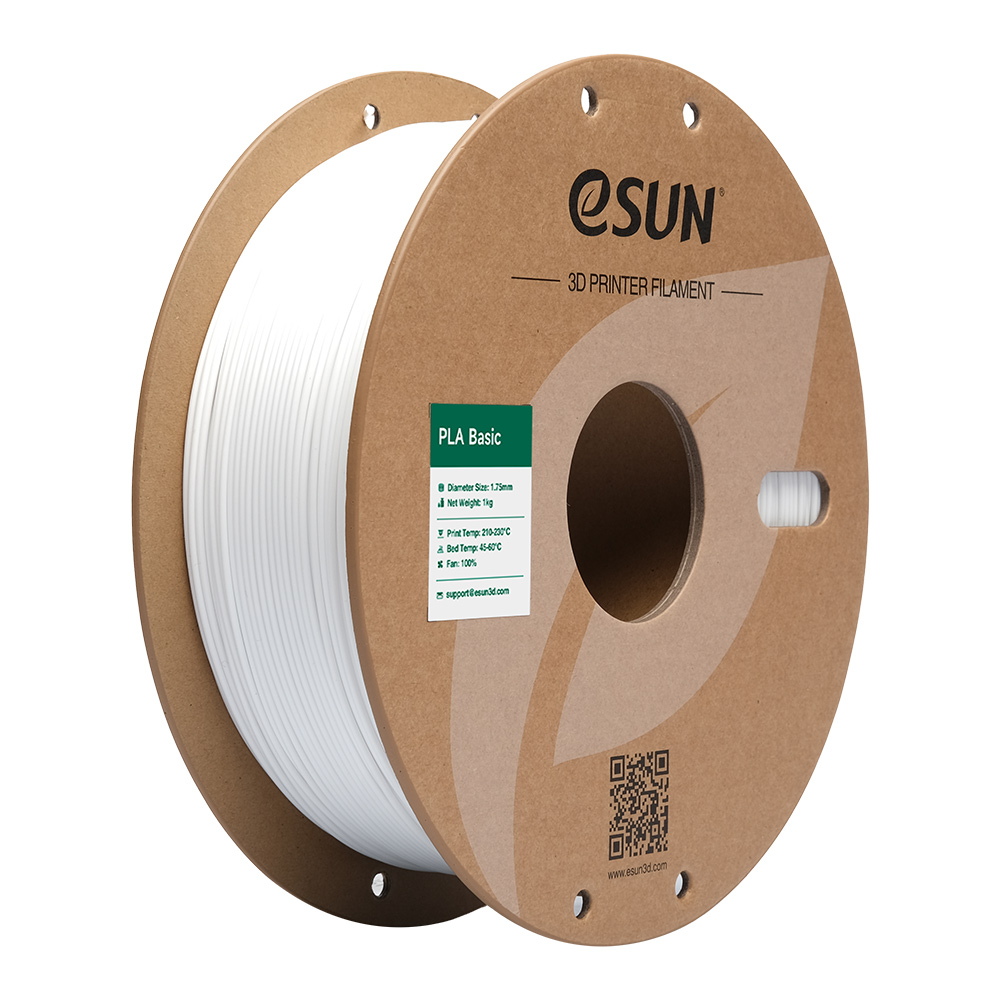 eSUN PLA Basic BIJELA (White) 1kg 1.75mm PaperRoll (PLA-BASIC175W1P1)