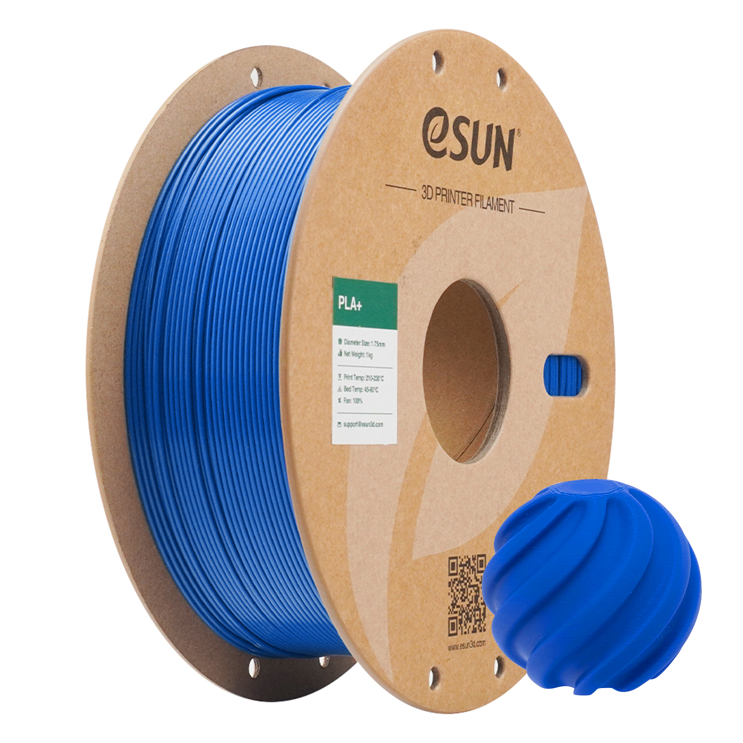 eSUN PLA+ PLAVA (Blue) 1kg 1.75mm PaperRoll (PLA+175U1P1)