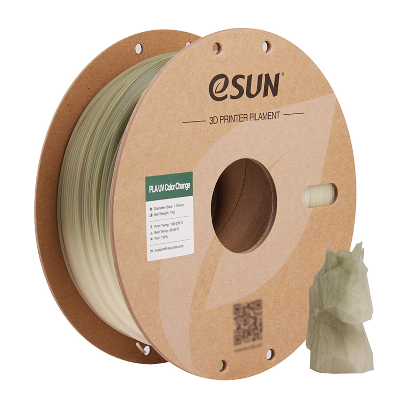 eSUN PLA-UV ZELENA (Color Change Green) 1kg 1.75mm PaperRoll (PLA-UV CC175UVG1P1
