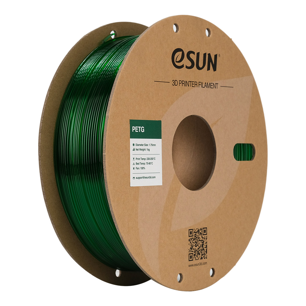 eSUN PETG Basic TRANSPARENTNA ZELENA (Translucent Green) 1kg 1.75mm PaperRoll (P