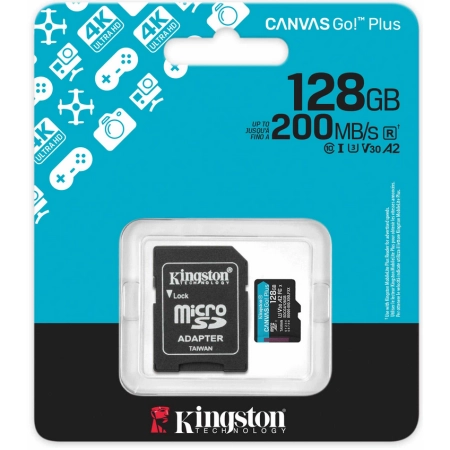 Kingston MicroSD Canvas GO Select Plus Memory Card 128GB V30