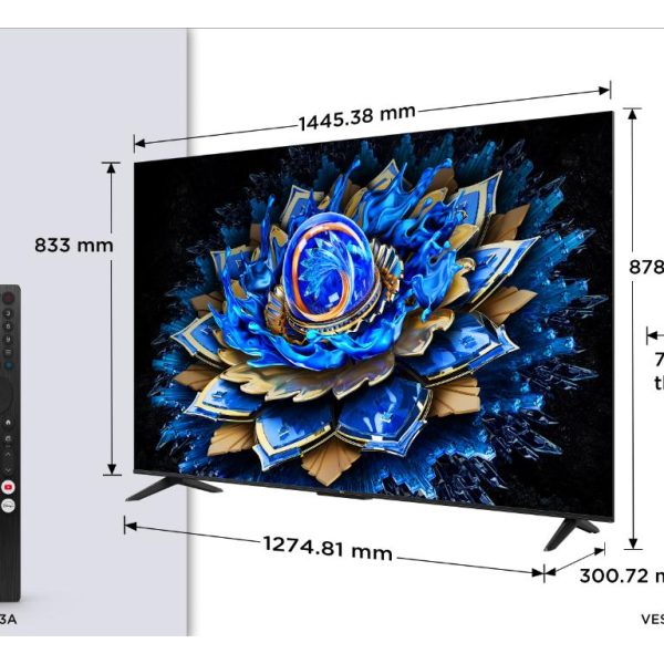 TCL 65"T69C 4K QLED Google TV60Hz (120Hz FHD), Dolby Atmos;Dolby Vision, Onkyo 2.0, 350 nits