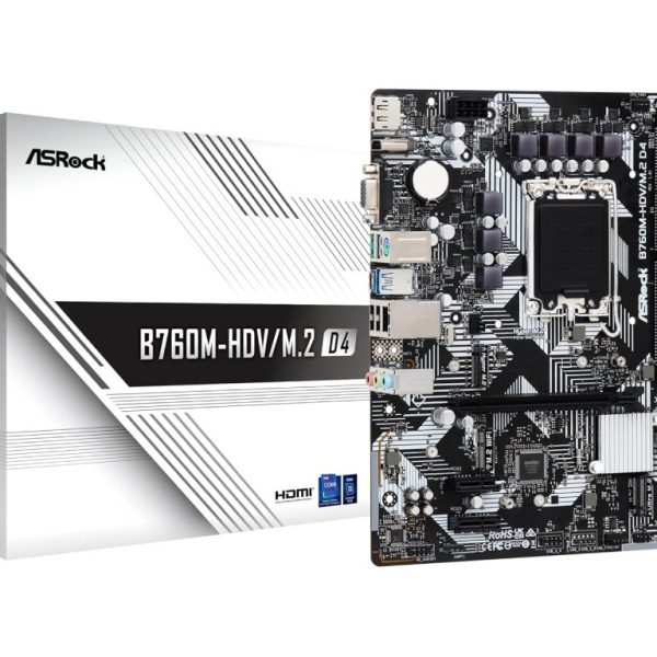 ASROCK MB B760M-HDV/M.2LGA1700, 2xDDR4, 2xM.2, 4xSATARAID, HDMI, DP, mATX