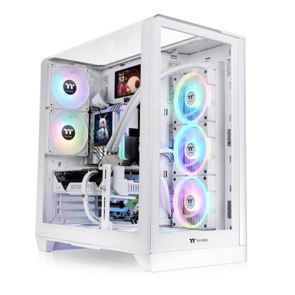 Thermaltake View 390 TG SnowMid Tower, tempered glass2x120mm PWM fan, GPU: 460mm
