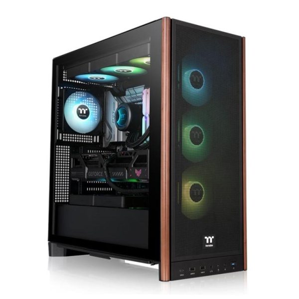 Thermaltake S370 WS, Mid Towertempered glass, wood accents4x120mm PWM fans, GPU: 410mm