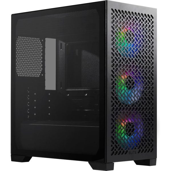 Cooler Master Case Elite 302 Black, Mid-Tower, mATX 3x120mm ARGB fans