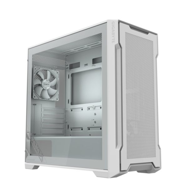 Gigabyte Case GB-C102GI  C102 Glass, Mid Tower, White  2x 120mm Fans, mATX
