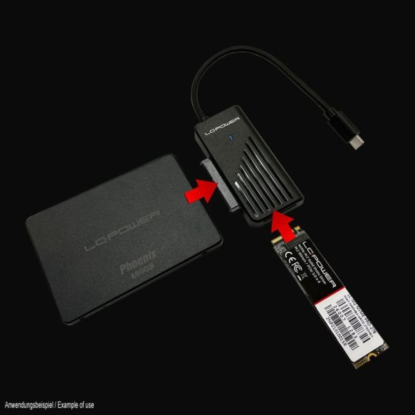 LC-Power Adapter za SATA NVMERaznovrsne opcije povezivanja2.5" ili 3.5" adapter, USB-C
