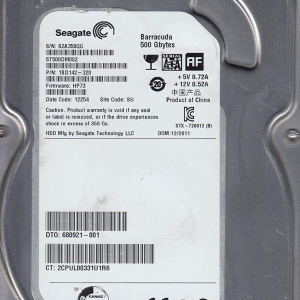 Seagate HDD 500GB SATA3 Pull16MB;6Gb/s;7200RPM12 mjeseci garancija