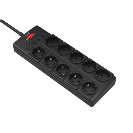 Well Produžni kabl sa prenaponskom zaštitom 10 utičnica, USB, 2m EXTS-10S2M-PROT