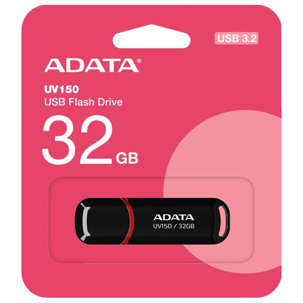 ADATA UFD 32GB UV150 USB 3.2, Black/Crni gloss 100MBps