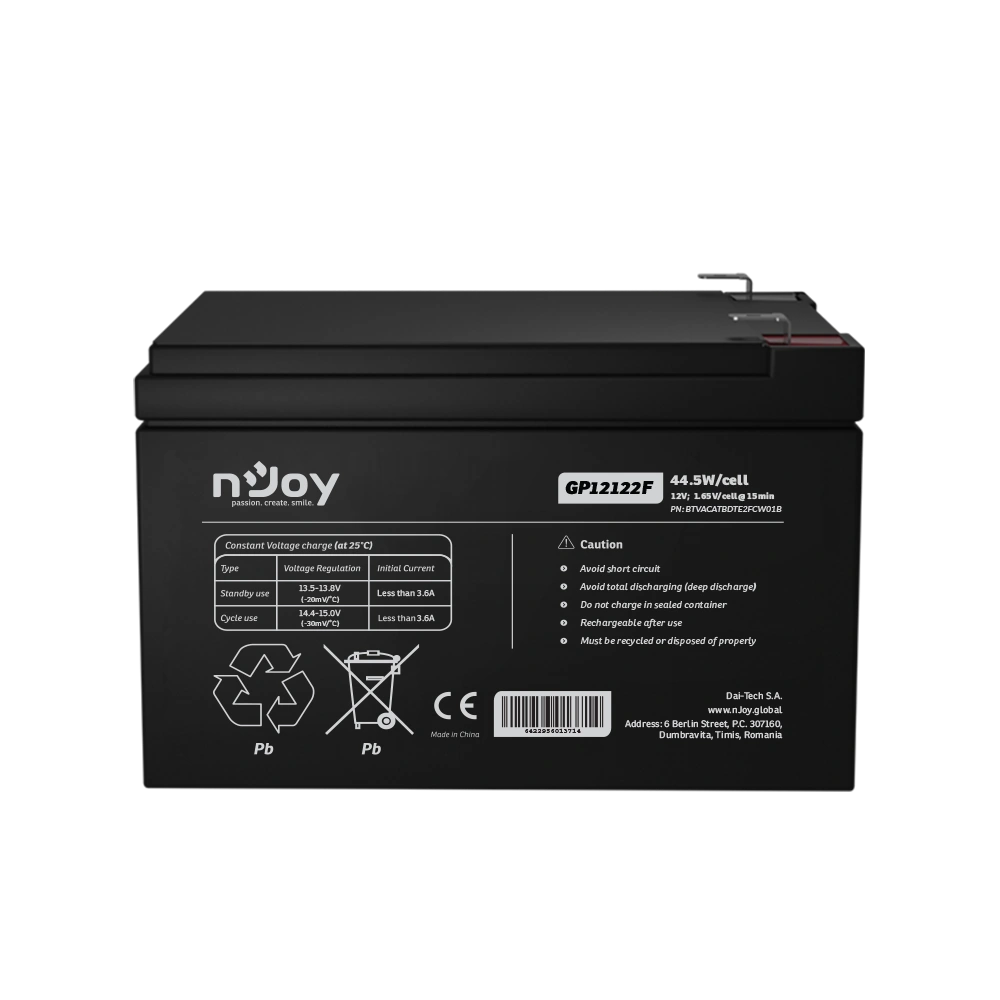NJOY baterija 12V 12Ah GP12122F T2/F2