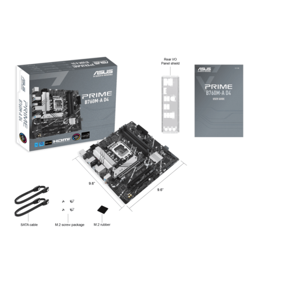 ASUS MB PRIME B760M-A D4-CSMIntel B760, LGA 1700, 2x M.2,4xDDR4; 2xHDMI, DP, mATX