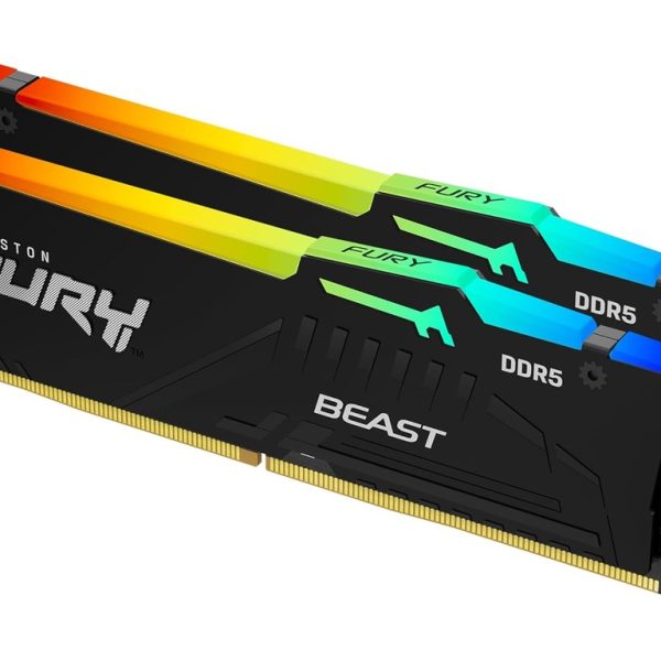 Kingston 64GB 6000MHz DDR5 RGBFury Beast (2x32GB), CL30,XMP, EXPO, 2RX8, 288-pin 16Gbit